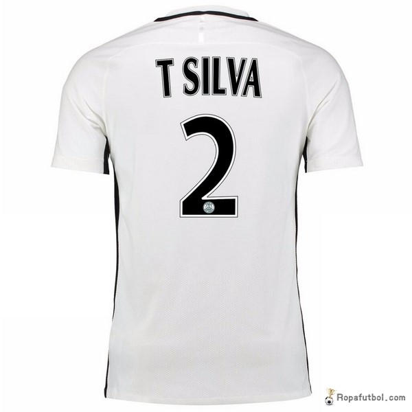 Camiseta Paris Saint Germain Replica Tercera Ropa T Silva 2016/17 Blanco